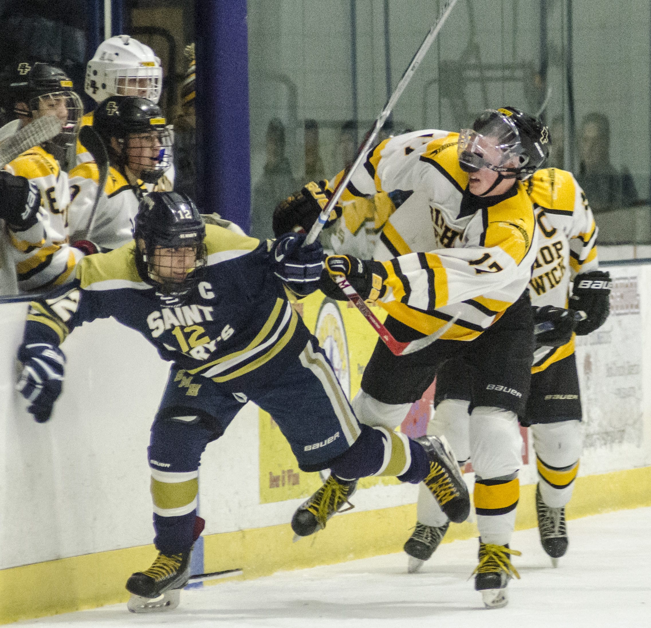 St Marys Dante Maribito And Fenwicks Kasey Obrien Collide Along The Boards Itemlive