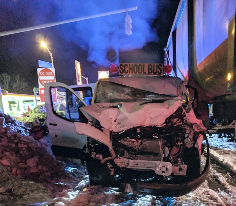 A van was involved in a serious three-car collision Wednesday morning.