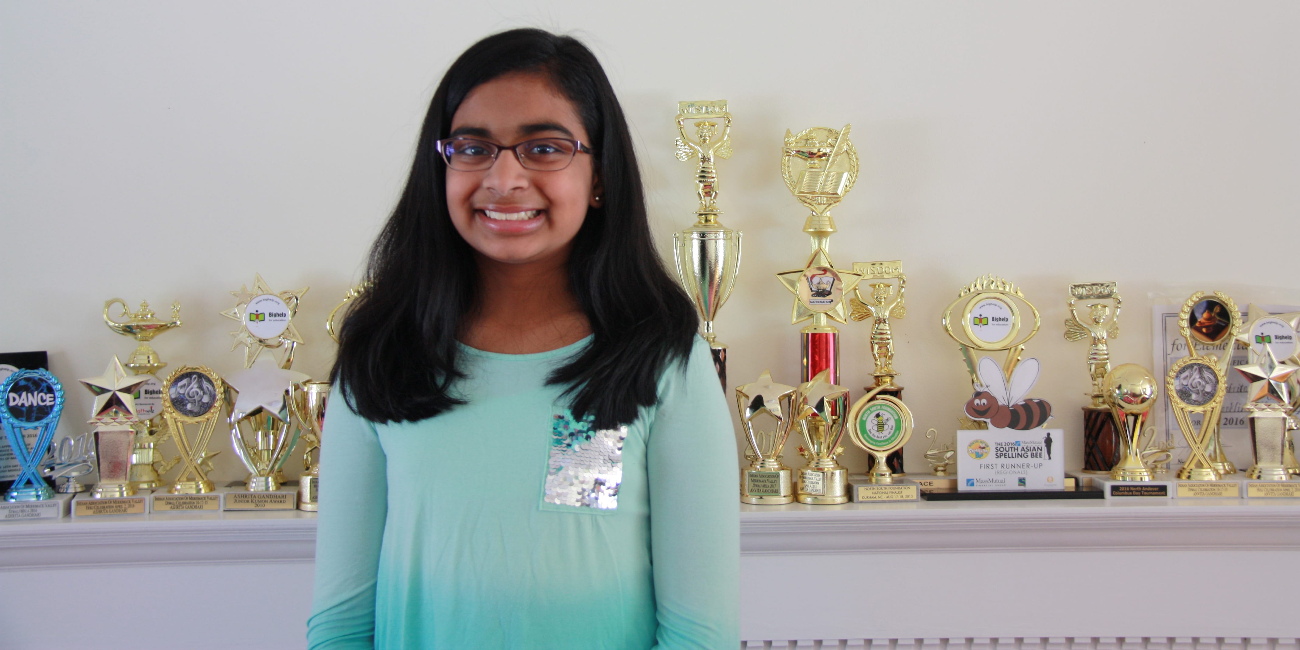 Ashrita Gandhari hopes to win another spelling regional championship in Lynn this week.