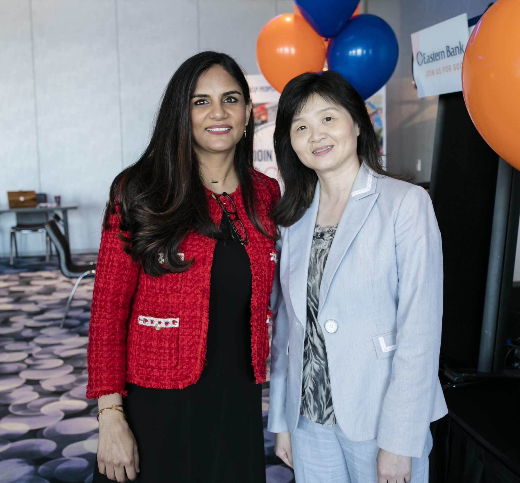 Sujata Yadav and Yongmei Chen attend the Eastern Bank event celebrating Asian-American women in business and public service in Massachusetts.
