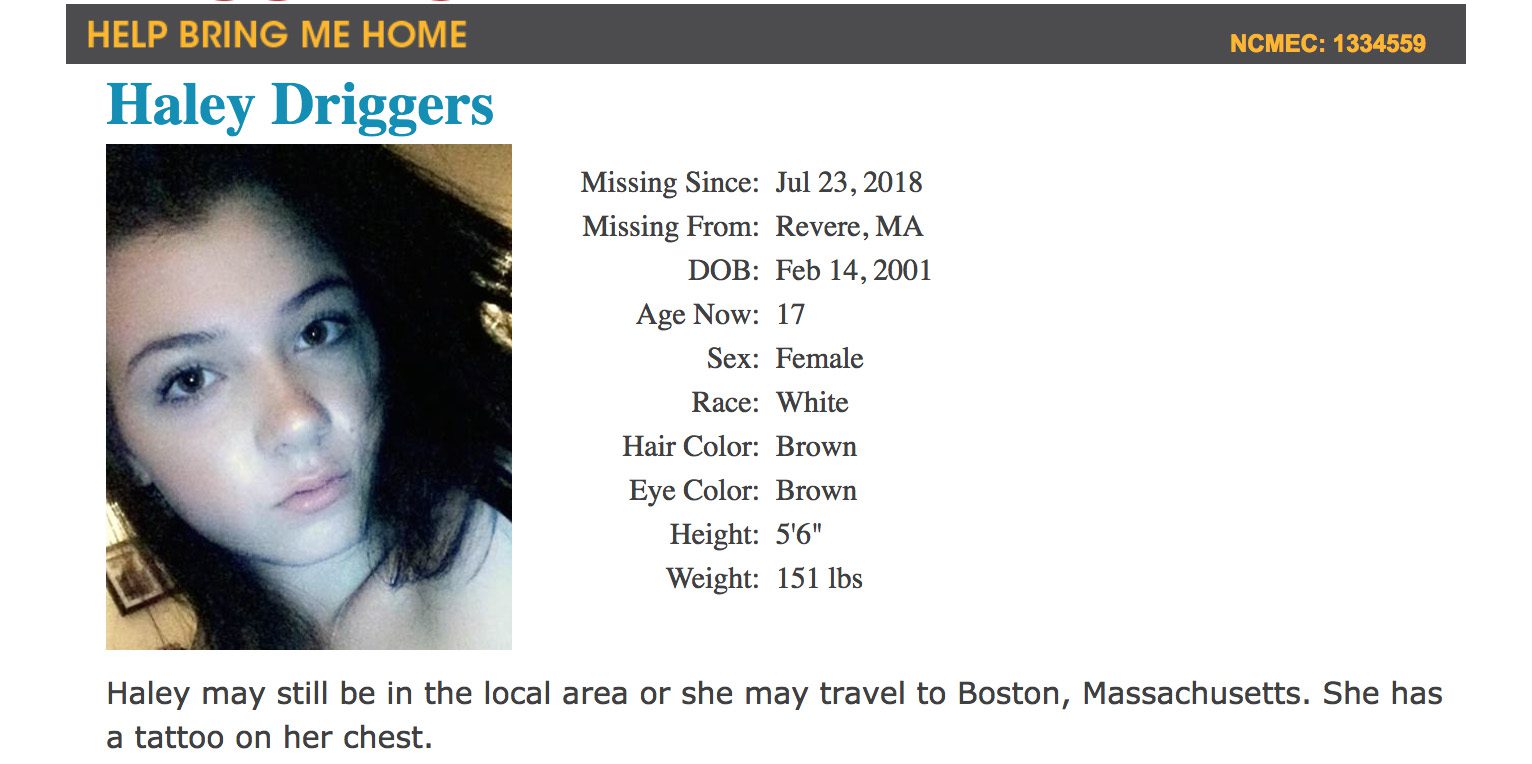 Missing Girl In Revere Lynn Mother Says She Hasnt Heard From Her Daughter In A Week Itemlive 