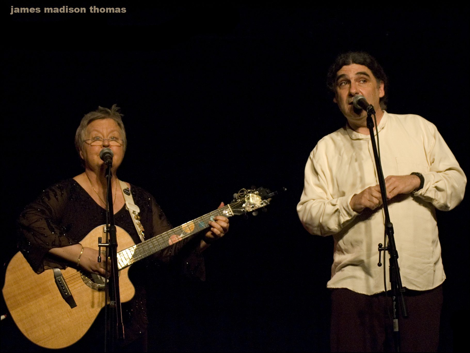 Christine Lavin and Don White perform at the me&thee coffeehouse in Marblehead on Friday.