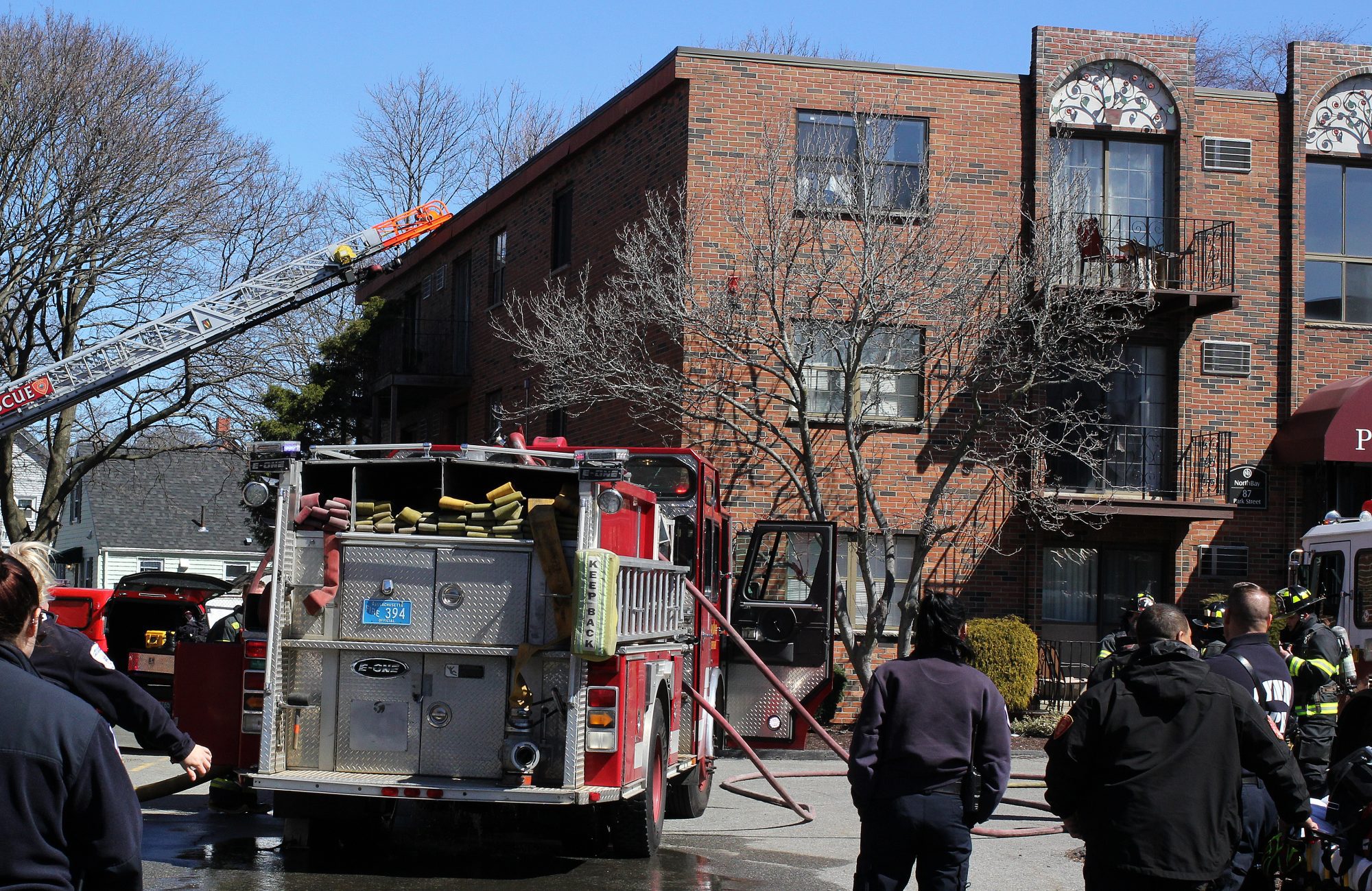 Lynn, Ma. 3-25-19. A fire broke out on the second floor rear indoors at the North Bay Apartment at 87 Park Street in Lynn.