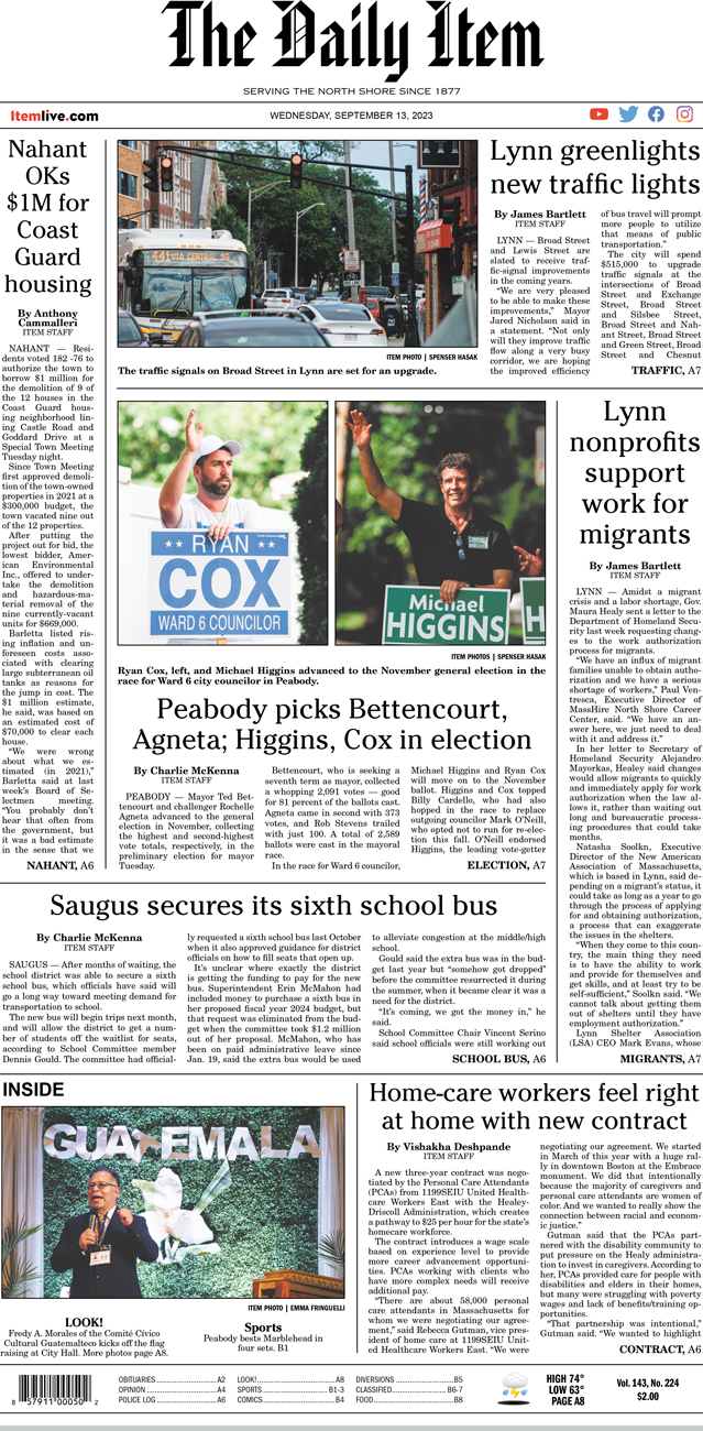 Today's Page 1: 9-13-23 - Itemlive