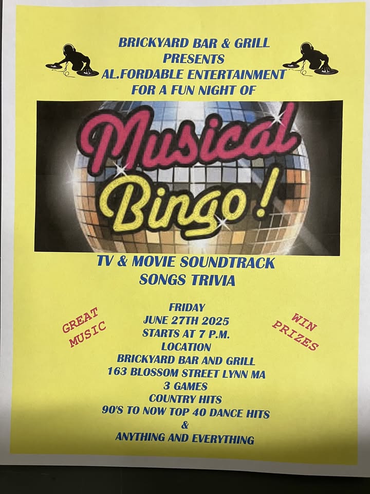 MUSIC BINGO AT THE BRICKYARD