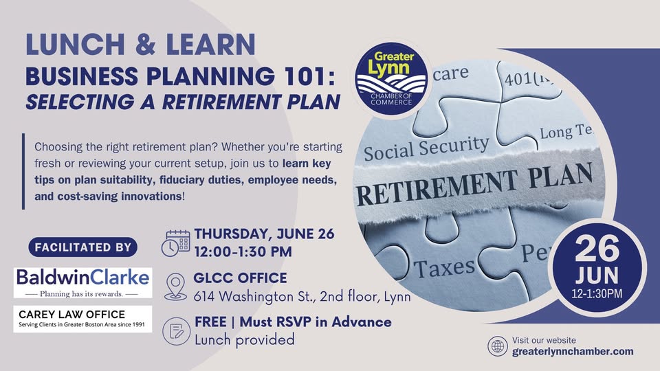 Lunch & Learn: Business Planning 101 – Selecting a Retirement Plan