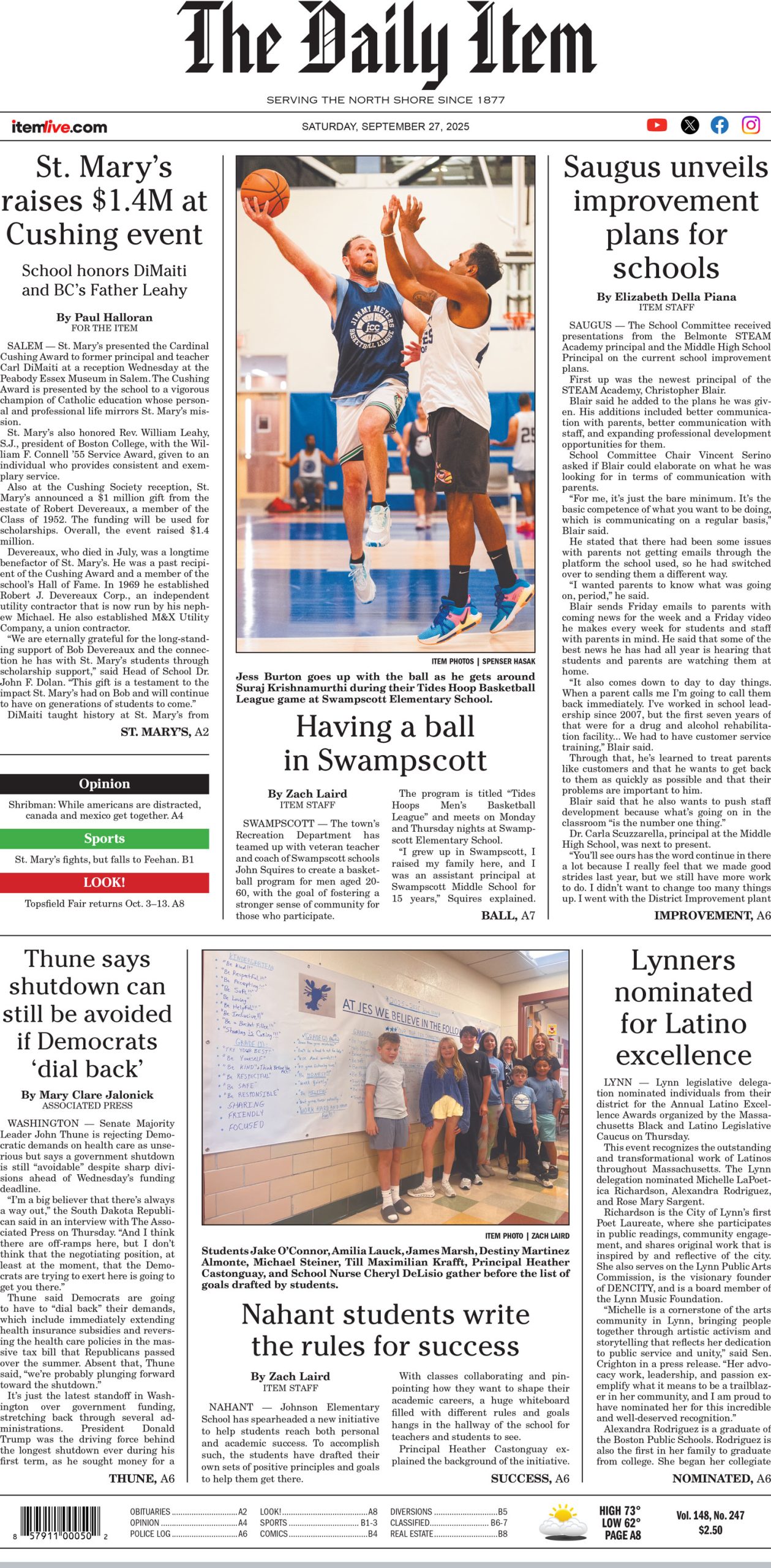 Today's Page 1: September 27, 2025 - Itemlive