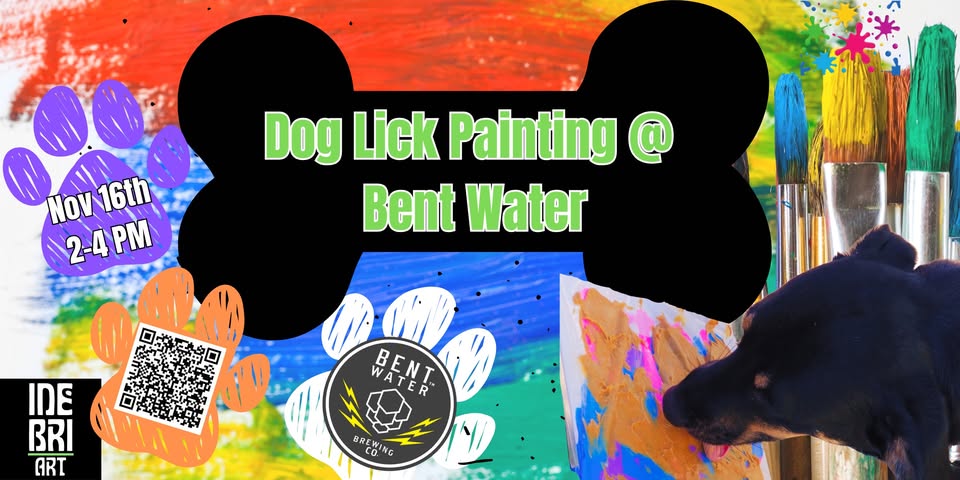 Dog “Lick Painting” At Bent Water Brewing Co!