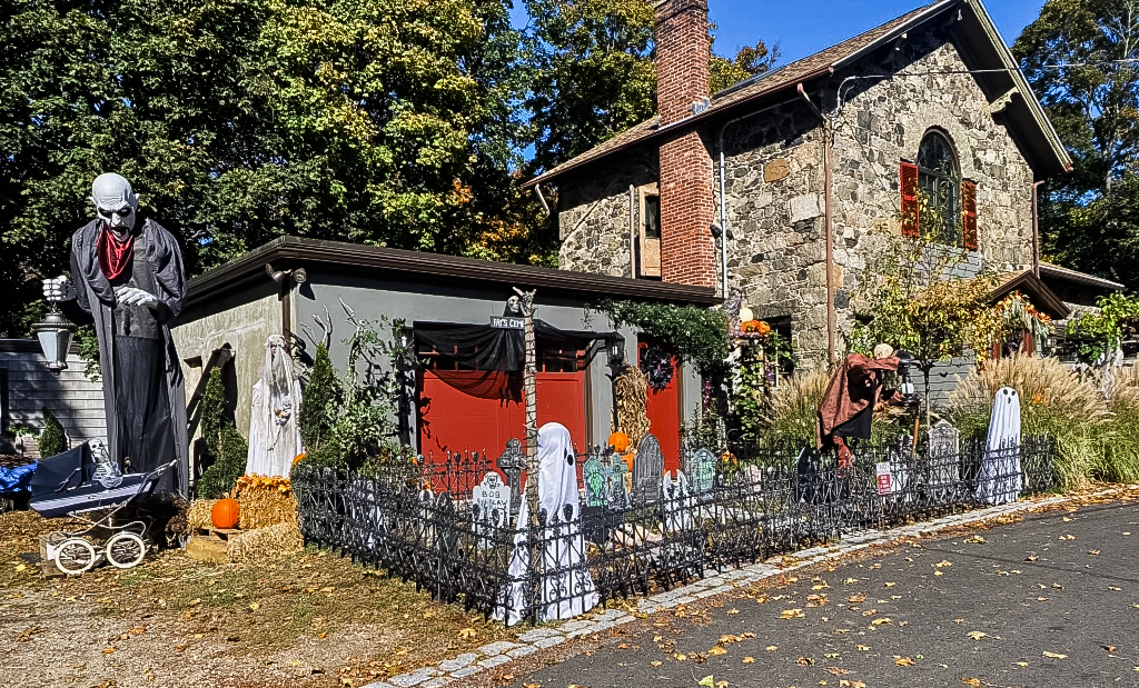 Ghosts and ghouls haunt this home along Fays Avenue in Lynn.