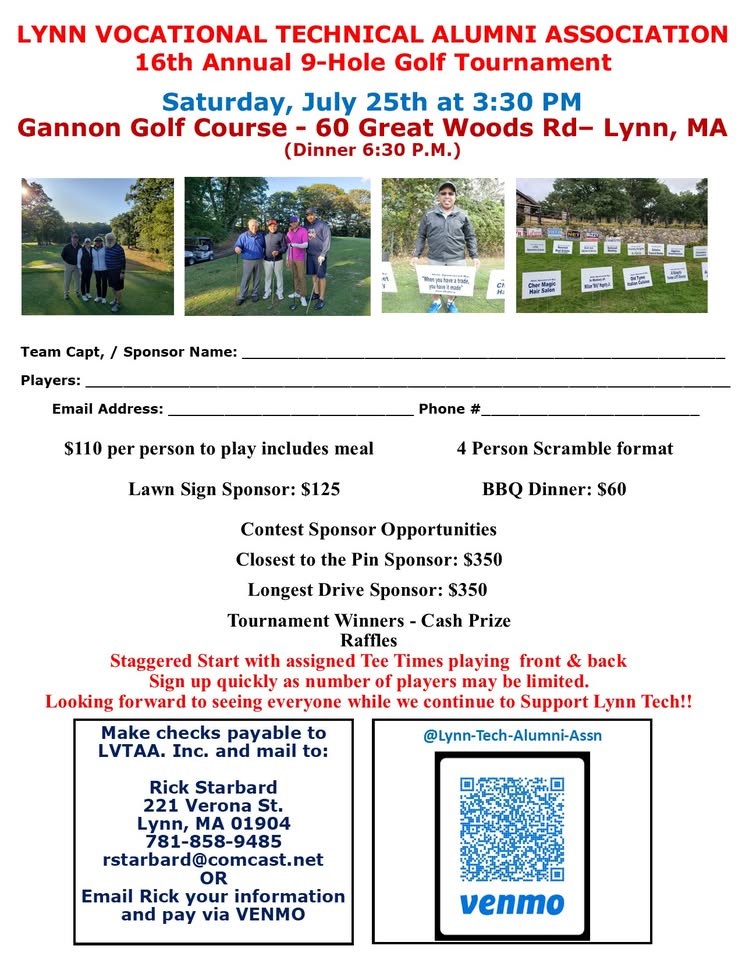 Lynn Tech Alumni 16th Annual Golf Tournament