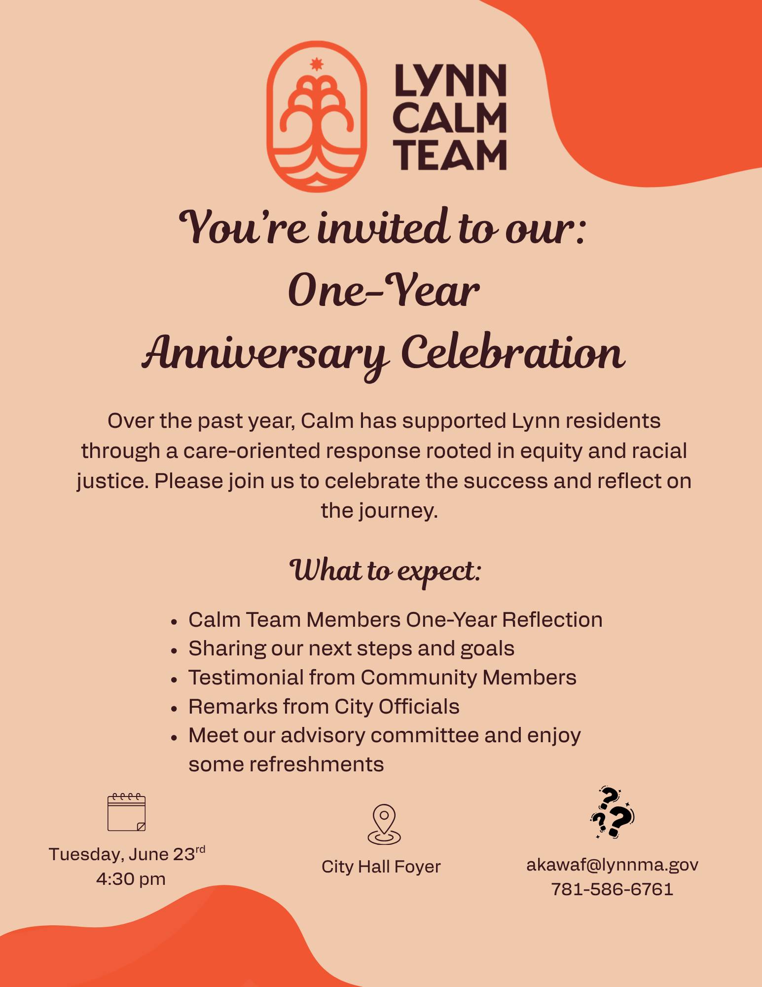 Invitation to Celebrate Calm’s One-Year Anniversary