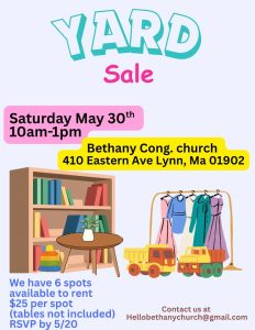 Yard sale May 30th