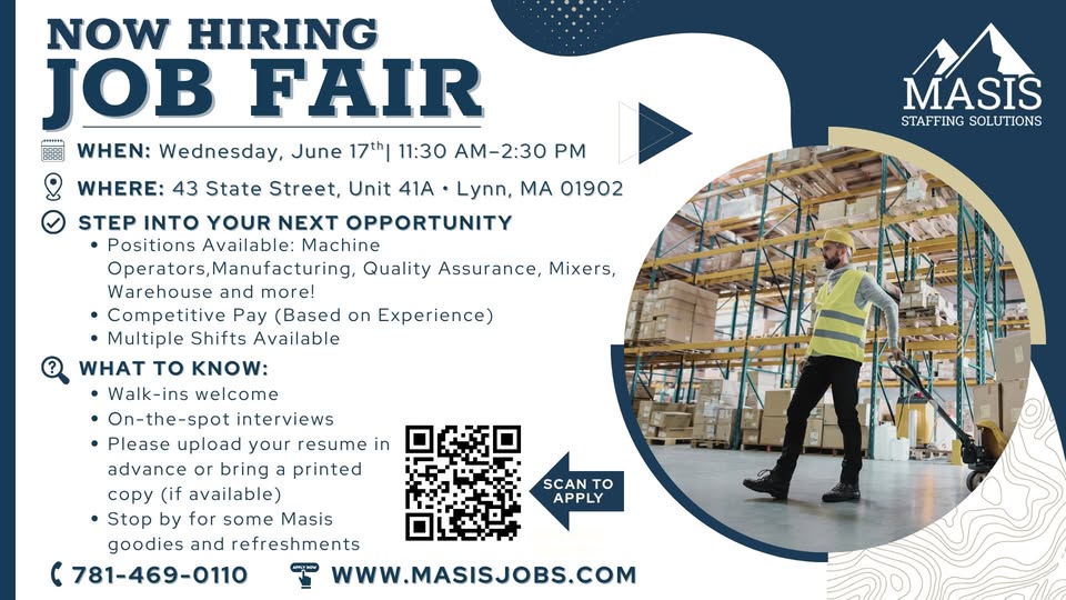 Job Fair – Lynn, MA- 11:30 AM – 2:30 PM