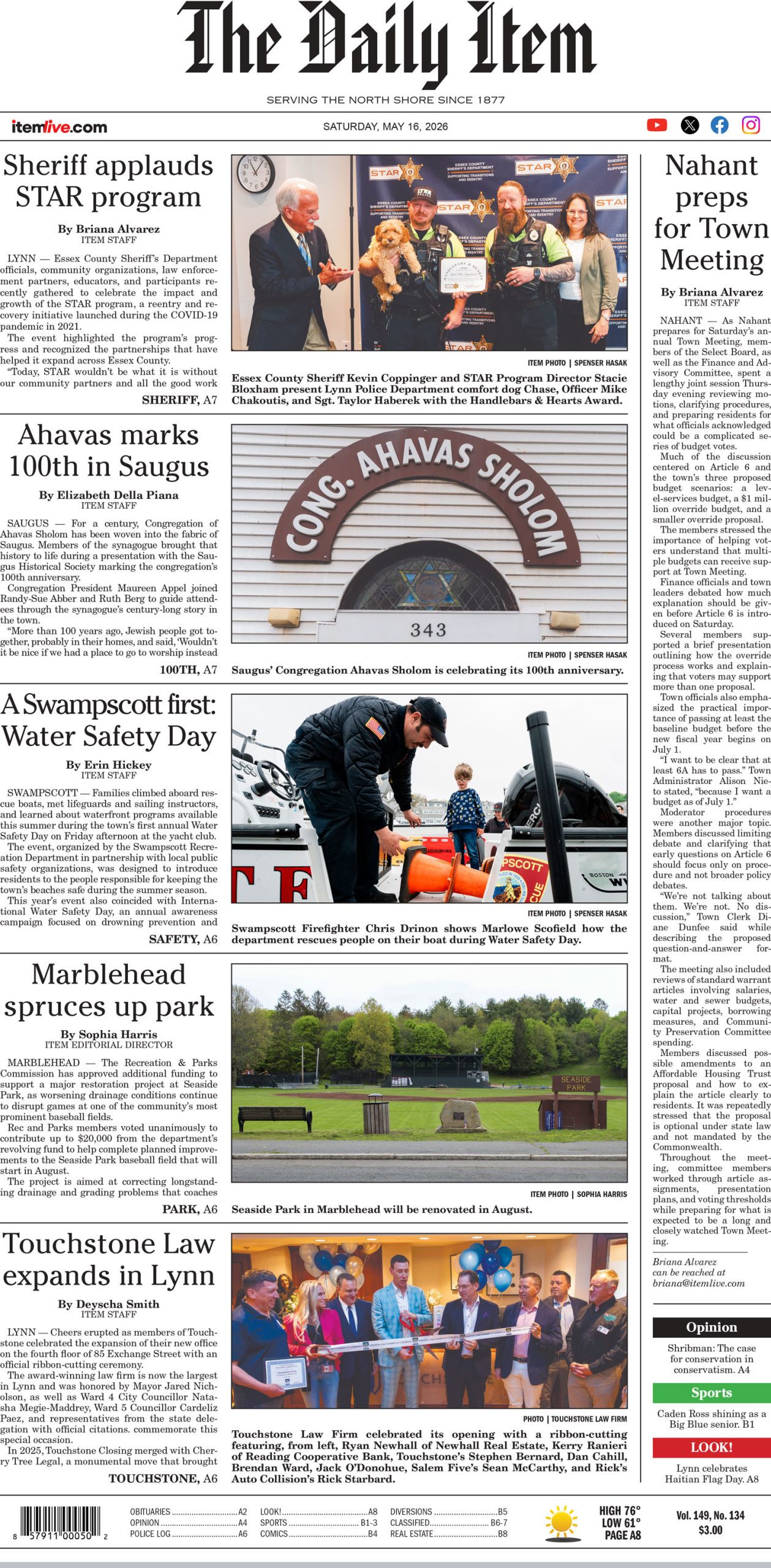 Today’s Page 1: May 16, 2026