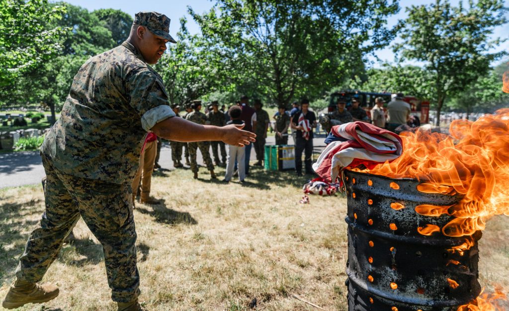 Photos: Lynn veterans host flag burning ceremony