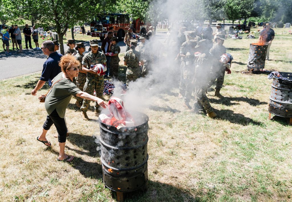 Photos: Lynn veterans host flag burning ceremony