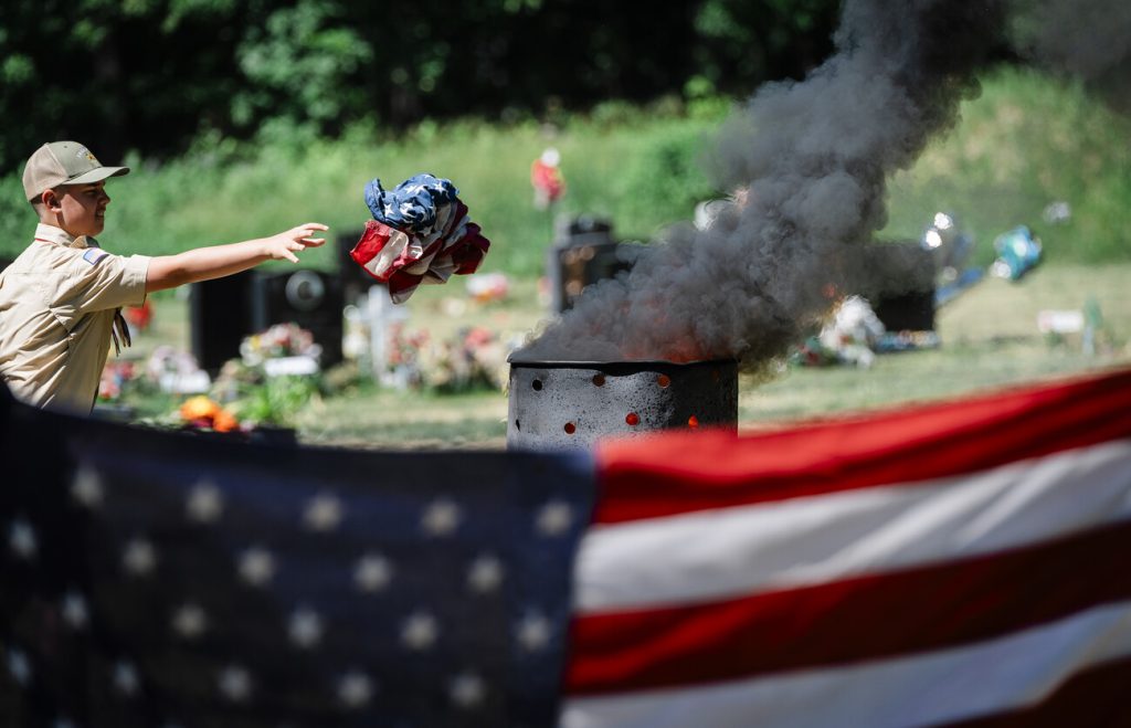 Photos: Lynn veterans host flag burning ceremony