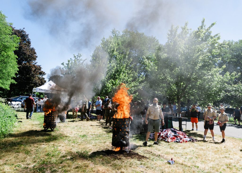 Photos: Lynn veterans host flag burning ceremony
