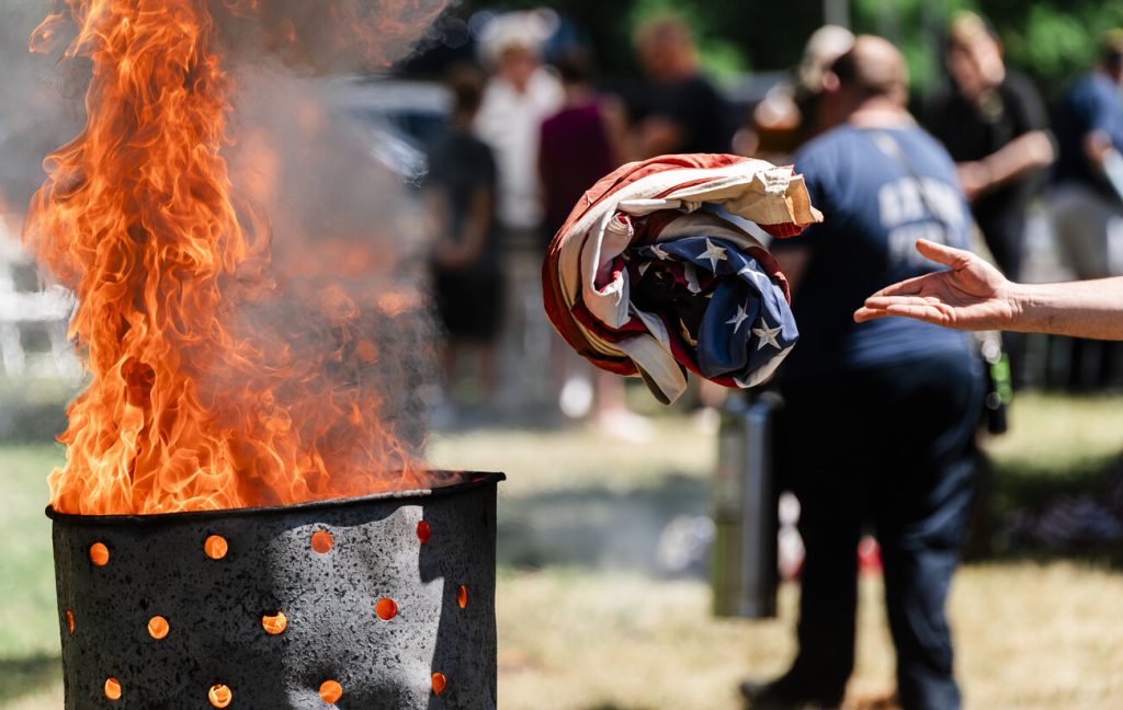 Photos: Lynn veterans host flag burning ceremony