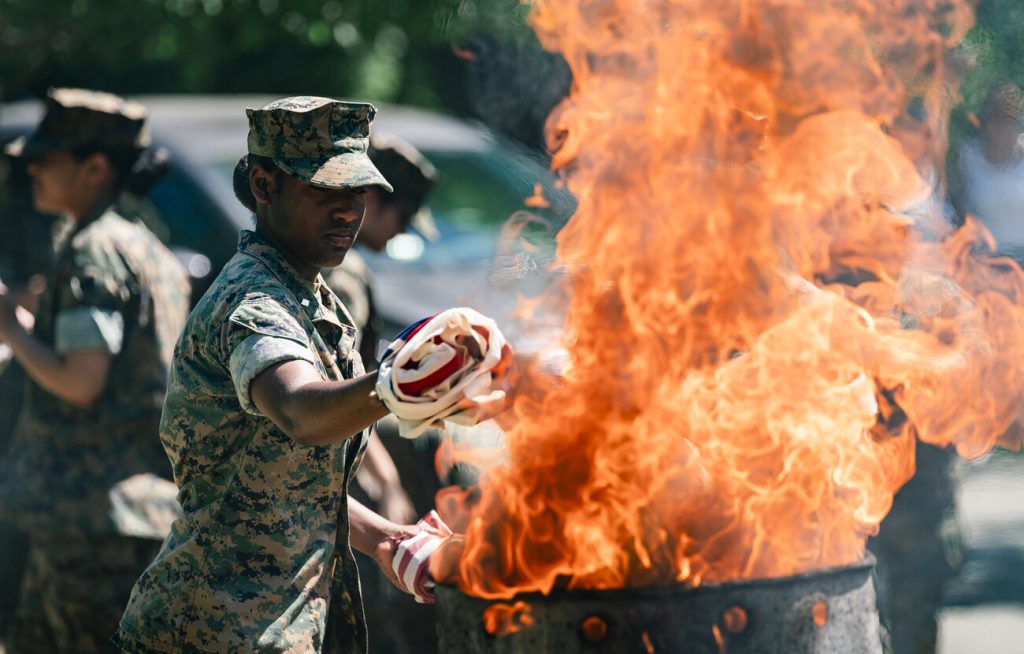 Photos: Lynn veterans host flag burning ceremony